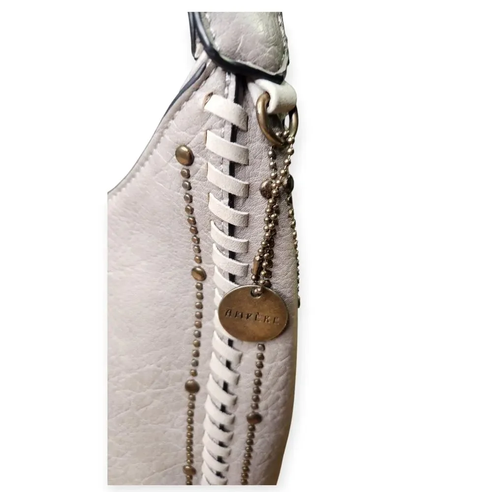 Ampere Memphis Hobo studded Vegan Faux Gray Leather Purse Handbag NWOT